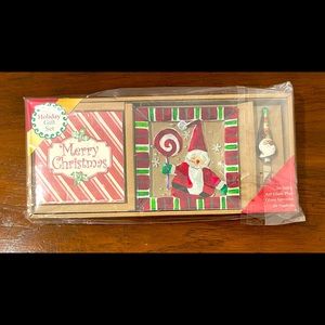 Christmas cheese plate and knife set